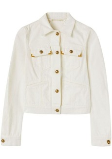 PALM ANGELS spread-collar cotton denim jacket