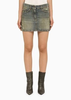 Palm Angels stained-effect denim miniskirt