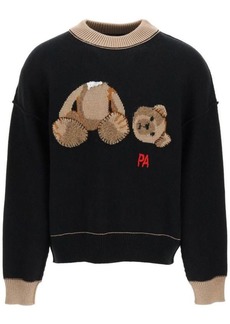 Palm angels teddy bear intarsia sweater