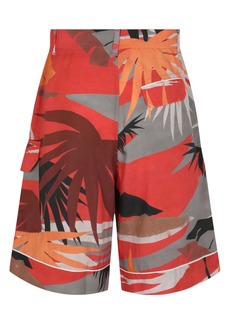 Palm Angels Tropical Print Shorts in Red Multi at Nordstrom Rack