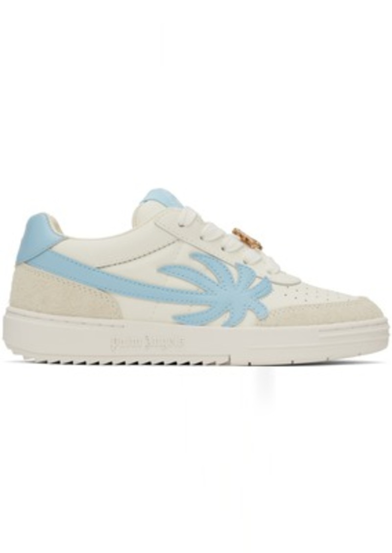 Palm Angels White & Blue Palm Beach University Sneakers