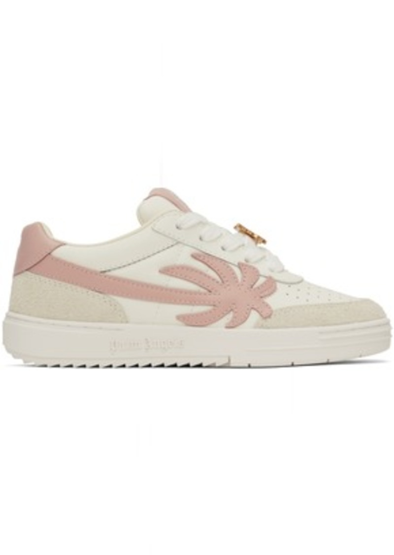 Palm Angels White & Pink Palm Beach University Sneakers