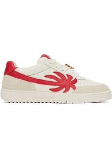 Palm Angels White & Red Palm Beach University Sneakers