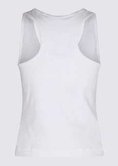 PALM ANGELS WHITE AND BLACK COTTON TANK TOP