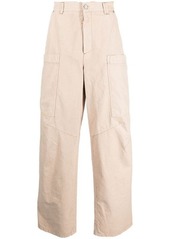 PALM ANGELS wide-leg cotton cargo trousers