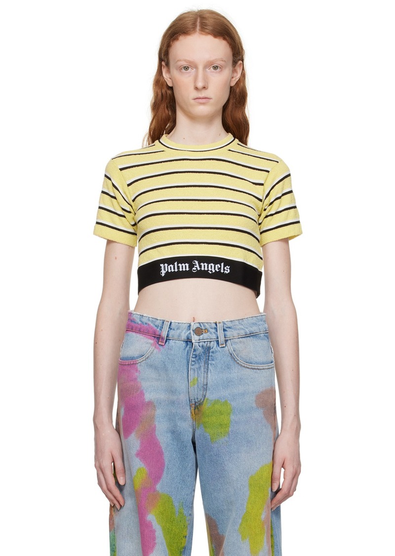 Palm Angels Yellow & Black Stripe T-Shirt