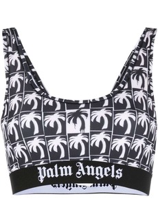 Palm Angels palm tree-print cropped top