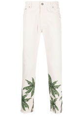 Palm Angels palm tree-print straight-leg jeans
