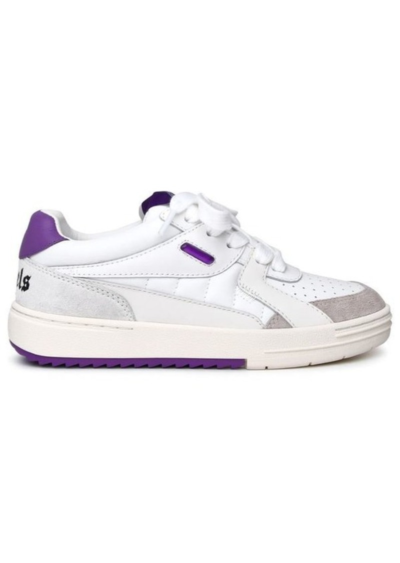 Palm Angels PALM UNIVERSITY WHITE LEATHER SNEAKERS