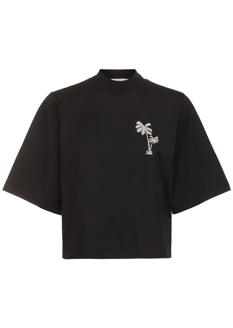 Palm Angels Palms Cropped Cotton T-shirt