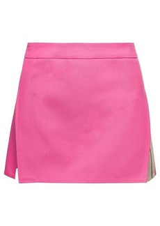 Palm Angels Pink Mini-Skirt with Double Split and Pocket in Cotton Blend Woman
