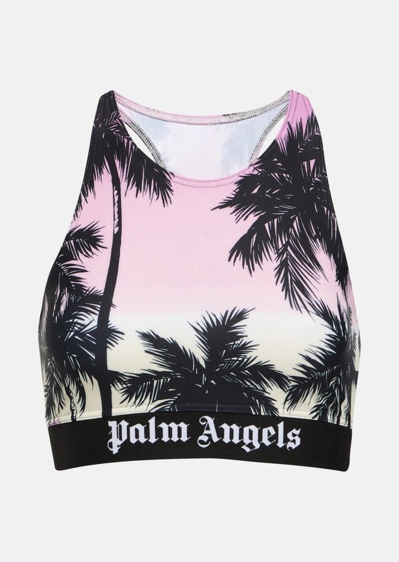 Palm Angels Pink Sunset logo sports bra