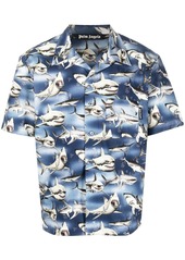 Palm Angels Sharks-print bowling shirt