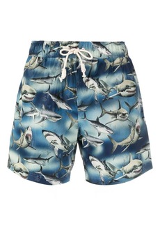 Palm Angels Sharks-print swim shorts