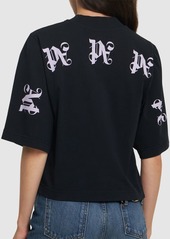 Palm Angels Stamp Monogram Cropped Cotton T-shirt