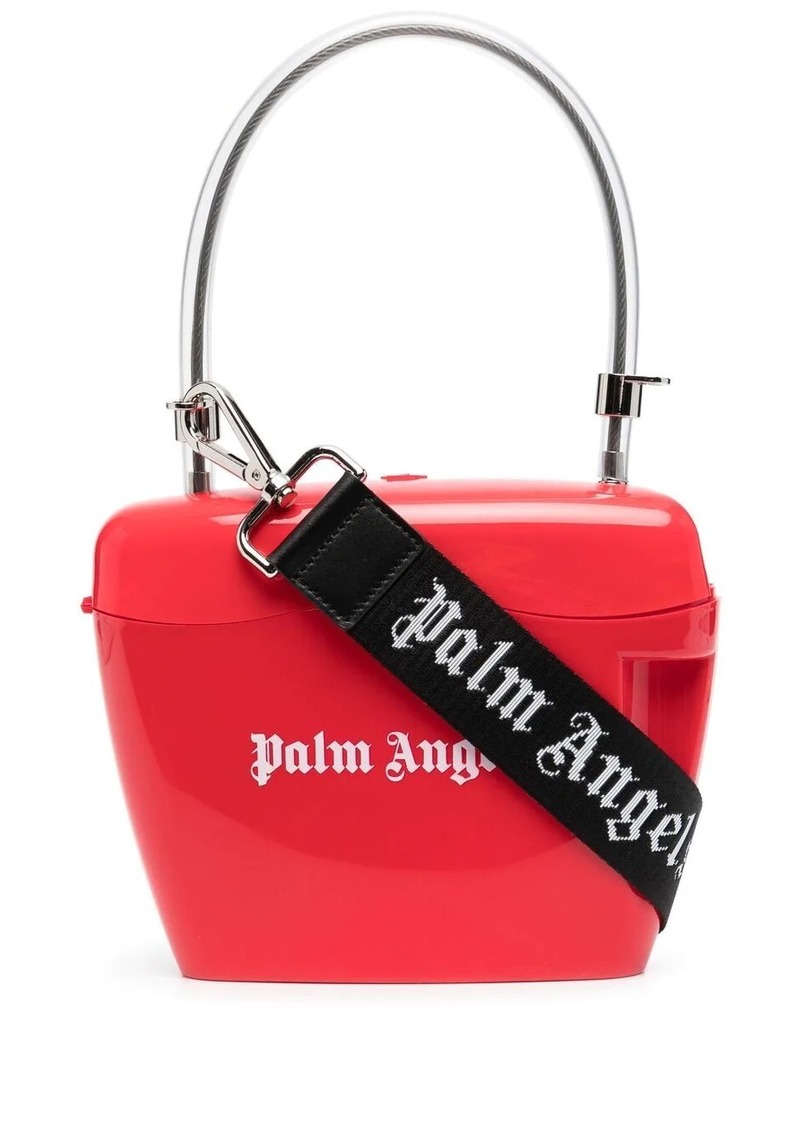 Palm Angels Crash Mini Logo Bandana Top-handle Bag In Pink White