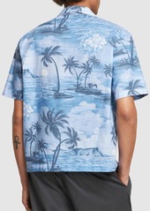 Palm Angels Sunset Linen Blend Bowling Shirt