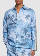 Palm Angels Sunset Linen Blend Track Shirt