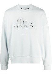 Palm Angels Teddy Bear-patch cotton sweatshirt