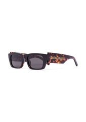 Palm Angels Tortoiseshell-Effect Palm Sunglasses in Brown Acetate Woman