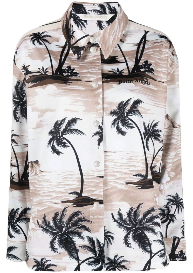 Palm Angels tropical-print long-sleeve shirt