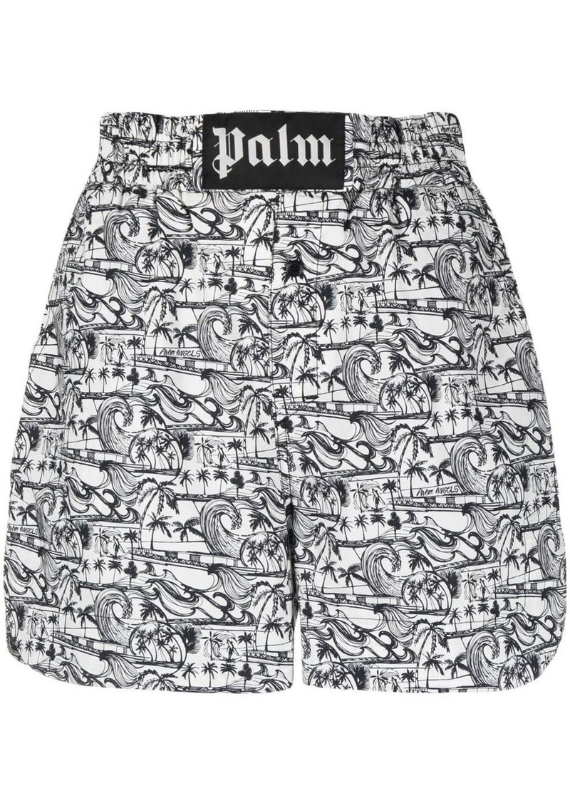 Palm Angels Waves-print boxer shorts