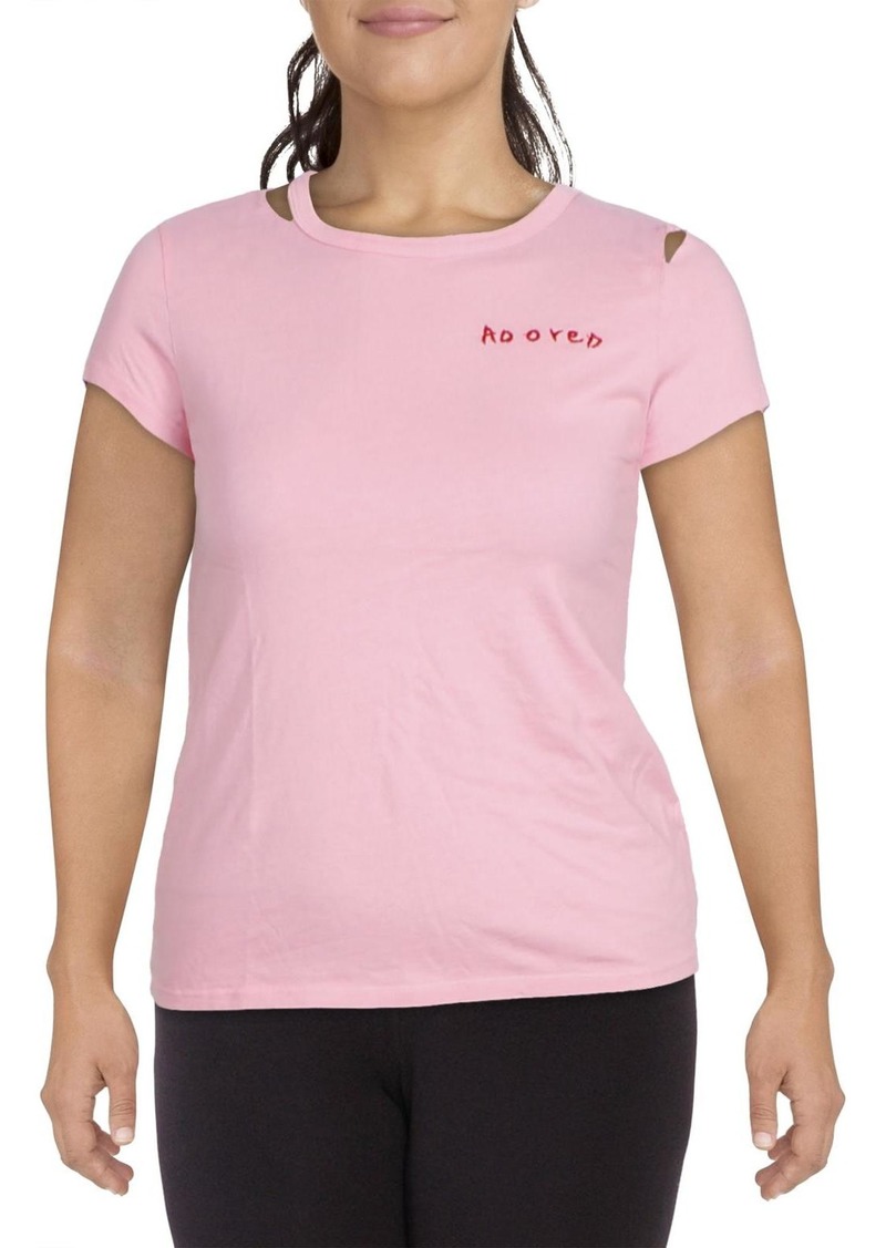 Pam & Gela Womens Distressed Cotton T-Shirt