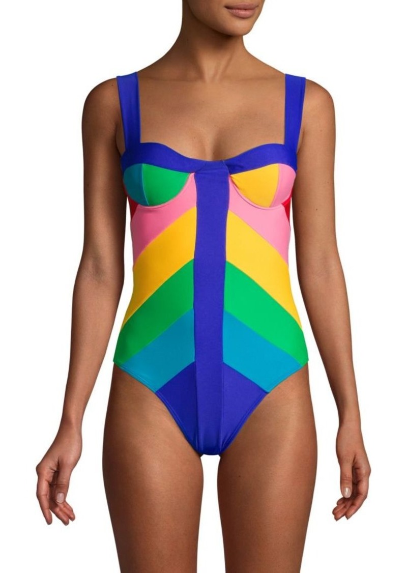 Langkawi Rainbow Chevron One-Piece Swimsuit