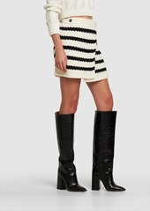 Paris Texas 100mm Anja Croco Print Leather Tall Boot