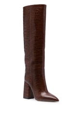 Paris Texas 100mm crocodile-effect leather knee-high boots