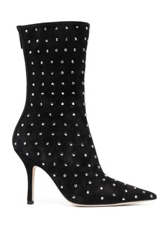 Paris Texas 100mm crystal-embellished pointed boots