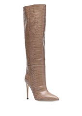 Paris Texas 105mm crocodile-effect leather boots