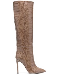 Paris Texas 105mm crocodile-effect leather boots