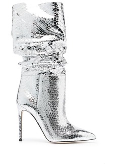 Paris Texas 105mm snakeskin-effect metallic boots