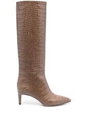 Paris Texas 65mm crocodile-effect leather boots