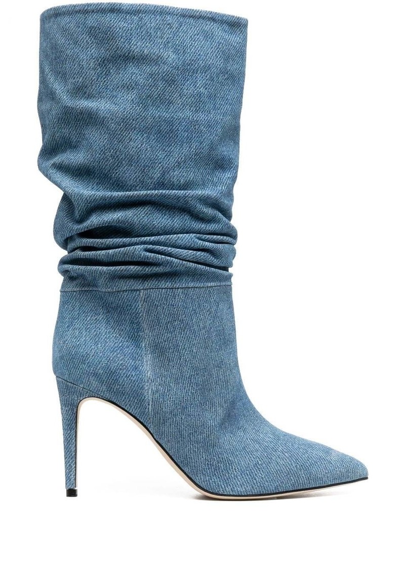 Paris Texas 98mm pointed-toe denim boots