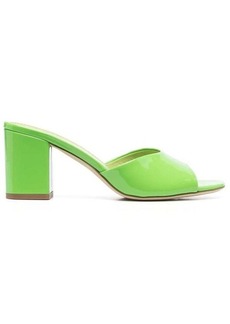 Paris Texas 'Anja' Green Mules with Block Heel in Patent Leather Woman