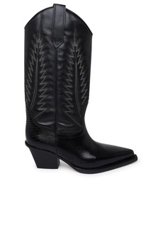 Paris Texas Black leather Rosary boots