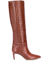 Paris Texas crocodile-effect leather boots