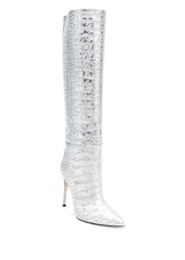 Paris Texas croc-effect knee-high boots