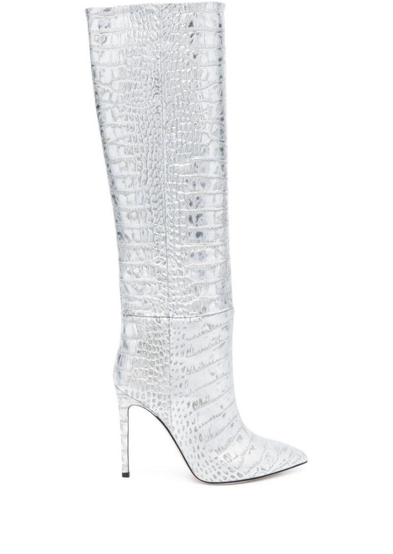 Paris Texas croc-effect knee-high boots