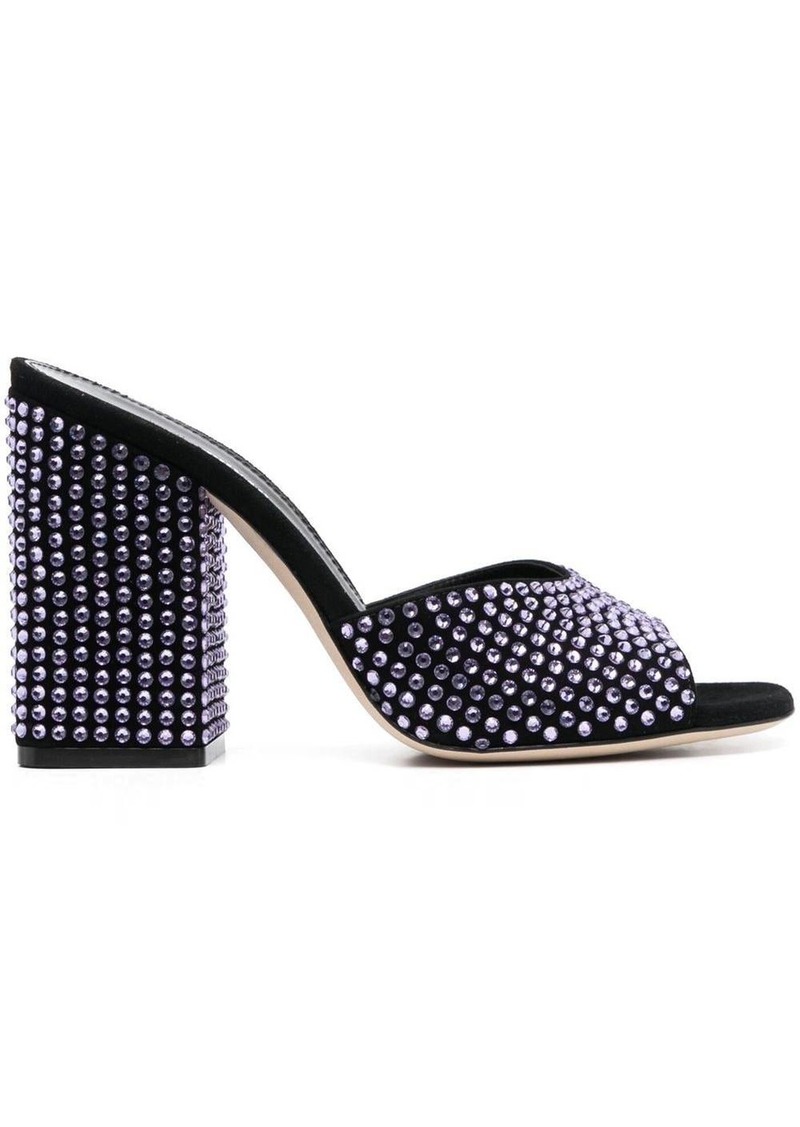 Paris Texas crystal-embellished 105mm mules