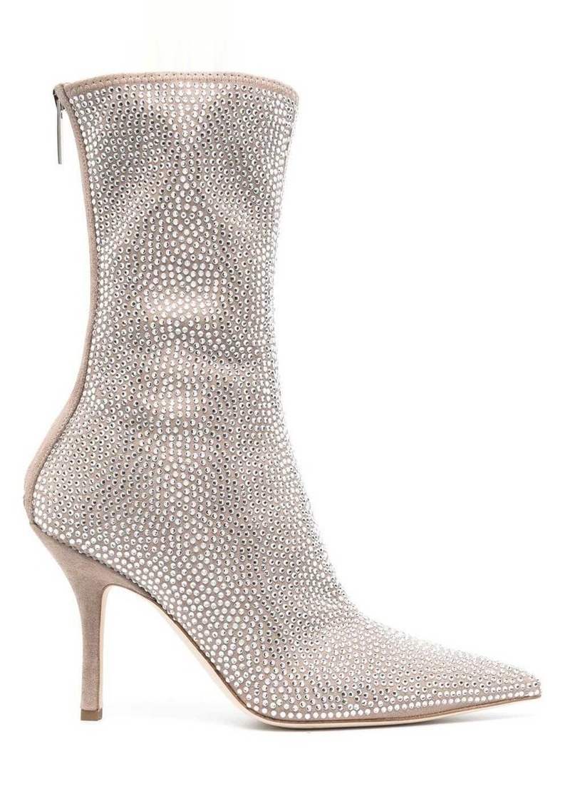 Paris Texas crystal-embellished 105mm pointed boots