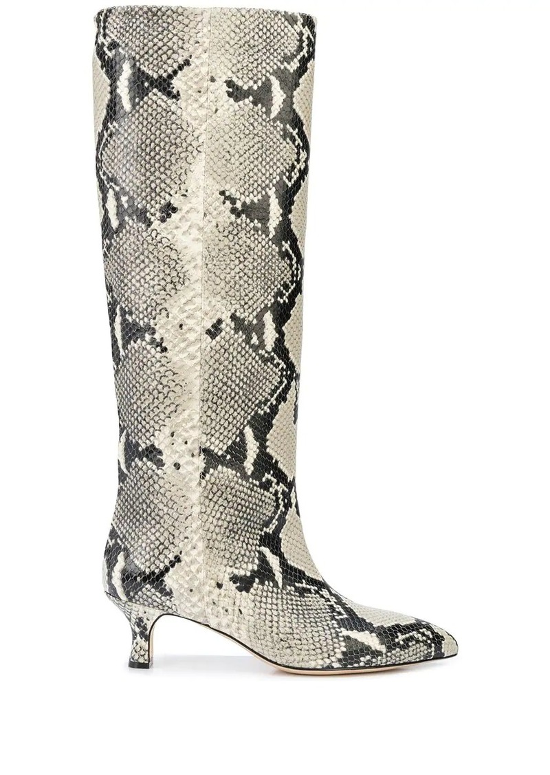 embossed snakeskin-effect boots