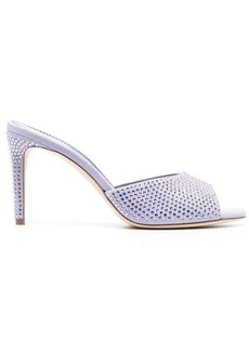 Paris Texas 'Holly' Lilac Mules with Tonal Rhinestone Embellishment in Leather Woman