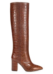 Paris Texas Knee-High Croc-Embossed Leather Boots