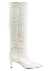 Paris Texas Knee-High Lizard-Embossed Leather Boots