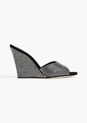 Paris Texas - Holly Wanda crystal-embellished suede wedge mules - Black - EU 38.5