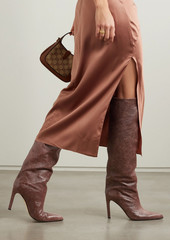 Paris Texas - Jude textured-leather knee boots - Brown - EU 36.5