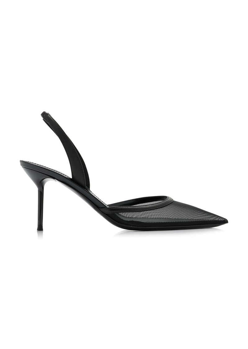 Paris Texas - Lidia Mesh Slingback Pumps - Black - IT 37 - Moda Operandi